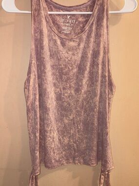 American Eagle Outfitters Dusty Mauve Mineral Wash Tank with Side Ties